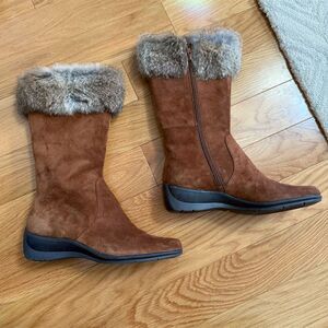 Circa Comfort Women's Brown Mid-Calf Boots Size 7M Winter Zip
